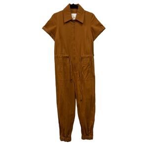Meg Aztec Short Sleeved Brown Jumpsuit 100% Cotton Size S